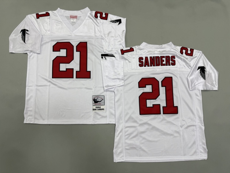 Men 2025 Atlanta Falcons #21 Sanders white Throwback Limited NFL Jersey style 001->atlanta falcons->NFL Jersey